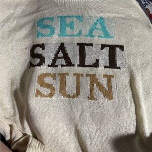 Women's Cream Sweater with Sea Salt Sun Design